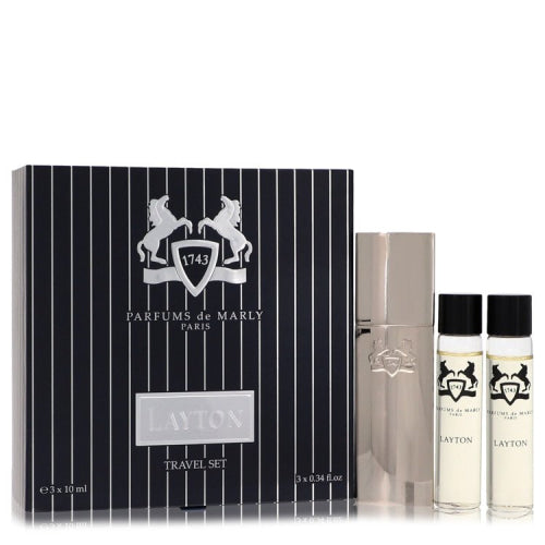 Layton Royal Essence by Parfums De MarlyThree Eau De Parfum Sprays Travel Set 3 x .34 ozMen(cologne, perfume, fragrance)
