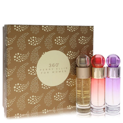 perry ellis 360 by Perry EllisGift Set -- 1 oz Perry Ellis 360 EDT Spray + 1 oz Perry Ellis 360 Coral EDP Spray + 1 oz Perry Ellis 360 Purple EDP SprayWomen(cologne, perfume, fragrance)
