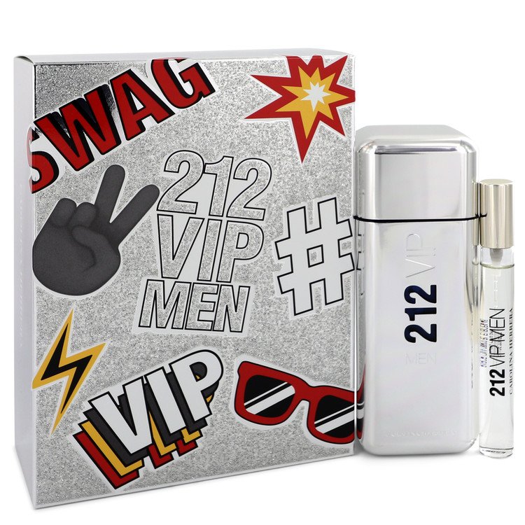 212 Vip Gift Set By Carolina Herrera 3.4 oz Eau De Toilette Spray + .34 oz Mini EDT Spray