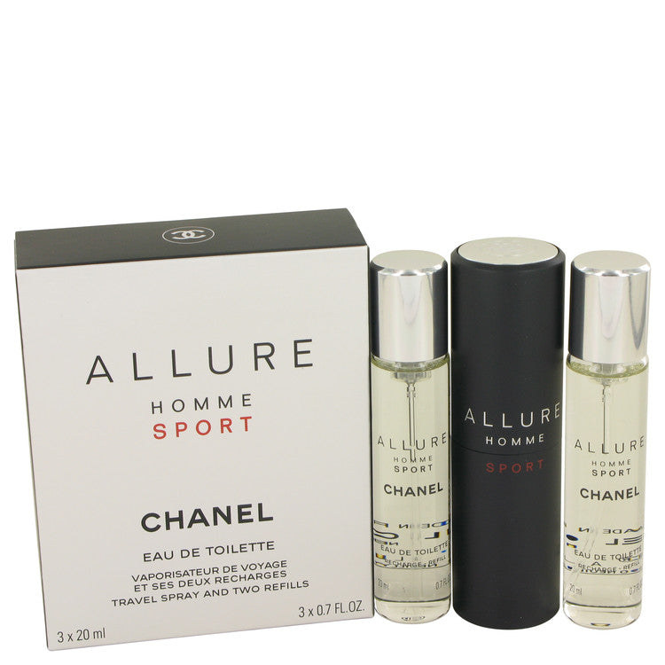 Allure Homme Sport Mini EDT Spray + 2 Refills By Chanel 3  x 0.7 oz Mini EDT Spray + 2 Refills