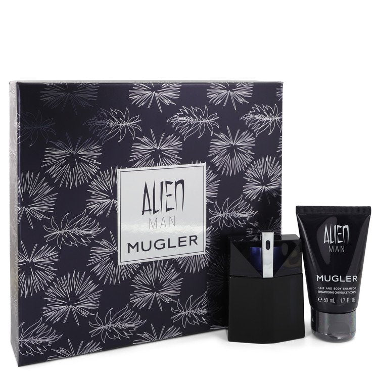 Alien Man Gift Set By Thierry Mugler 1.7 oz Eau De Toilette Spray Refillable 1.7 oz Hair & Body Shampoo
