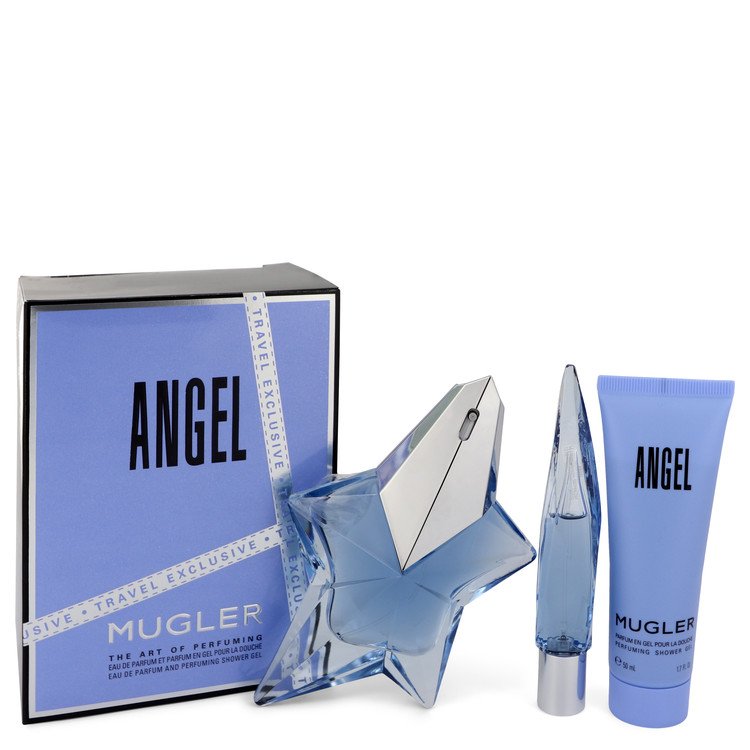 Angel Gift Set By Thierry Mugler 1.7 oz Eau De Parfum Spray Refillable + 0.3 oz Mini EDP Purse Spray + 1.7 oz Shower Gel