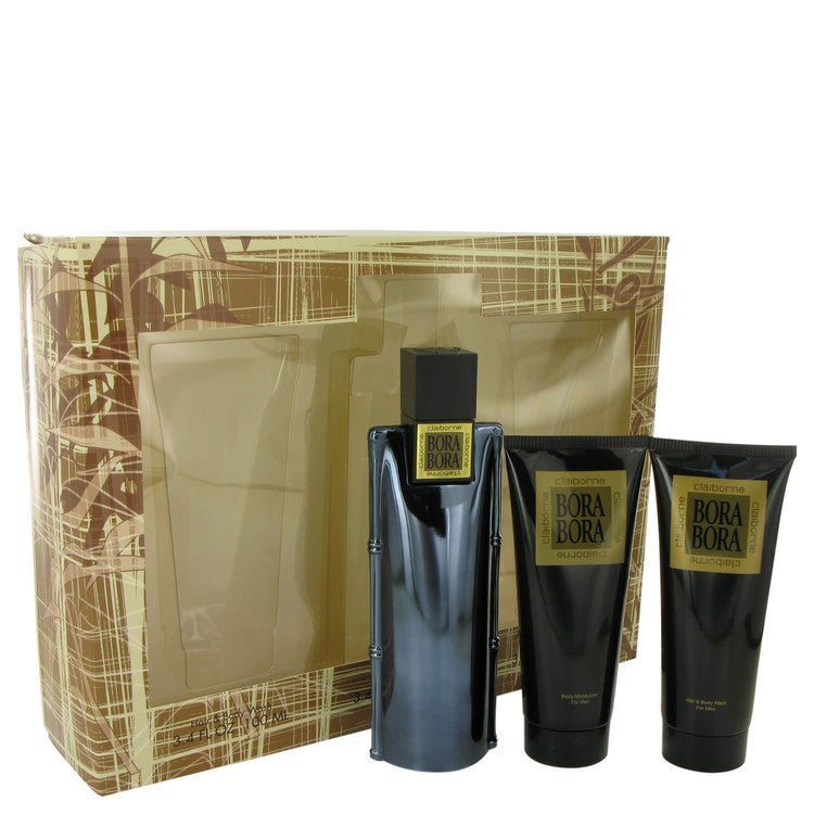 Bora Bora Gift Set By Liz Claiborne 3.4 oz Cologne Spray + 3.4 oz Body Moisturizer + 3.4 oz  Hair & Body Wash
