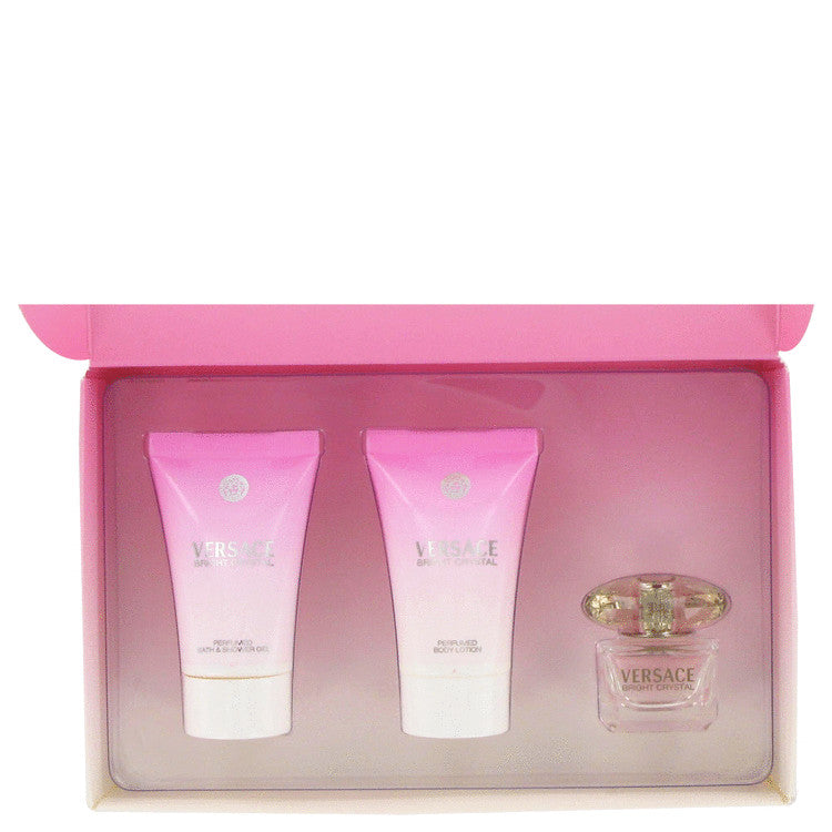 Bright Crystal Gift Set By Versace .17 oz Mini EDT + .8 oz Shower Gel + .8 oz Body Lotion