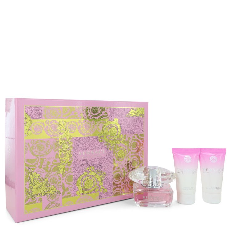 Bright Crystal Gift Set By Versace 1.7 oz Eau De Toilette Spray + 1.7 oz Body Lotion + 1.7 oz Shower Gel