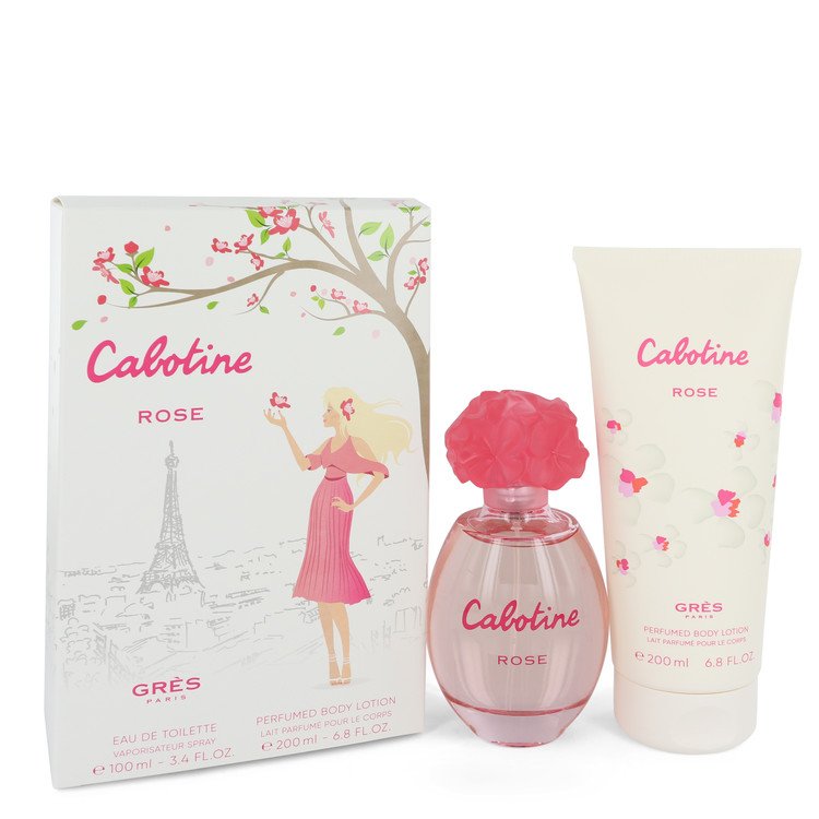 Cabotine Rose Gift Set By Parfums Gres 3.4 oz Eau De Toilette Spray + 6.7 oz Body Lotion