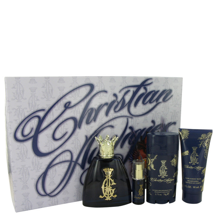 Christian Audigier Gift Set By Christian Audigier 3.4 oz Eau De Toilette Spray + .25 oz MIN EDT + 3 oz Body Wash + 2.75 Deodorant Stick