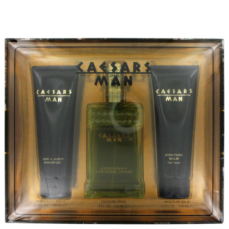 Caesars Gift Set By Caesars 4 oz Cologne Spray + 3.3 oz Shower Gel + 3.3 oz After Shave Balm