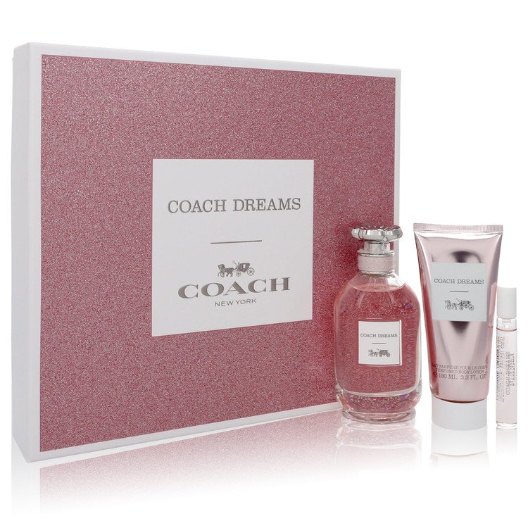 Coach Dreams Gift Set By Coach 3 oz Eau De Parfum Spray + 3.3 oz Body Lotion + 0.25 oz Mini EDP Spray