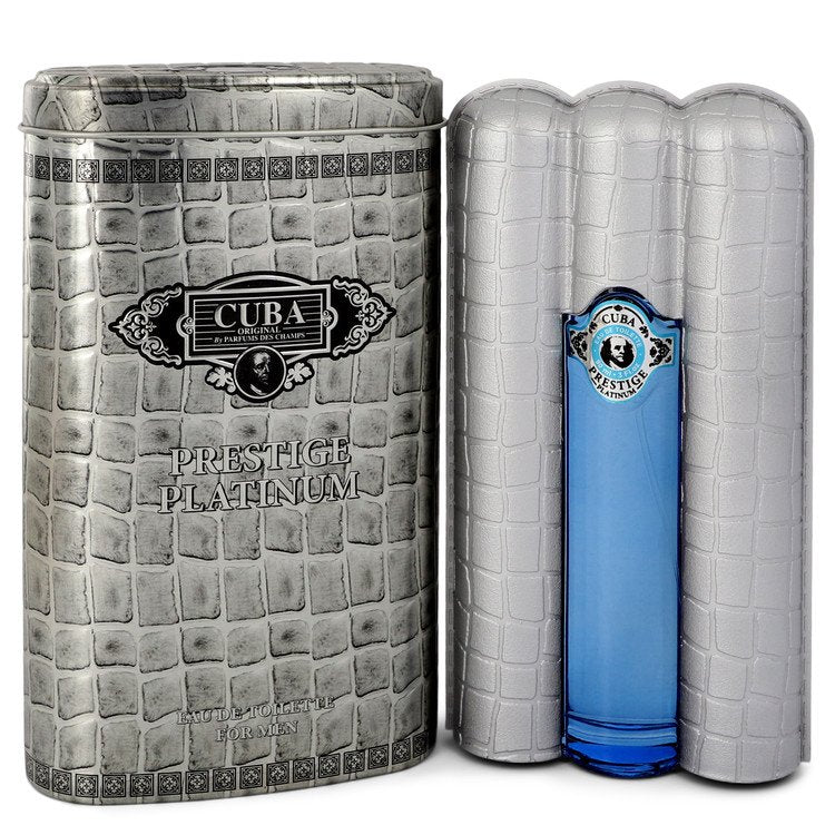 Cuba Prestige Platinum Eau De Toilette Spray By Fragluxe 3 oz Eau De Toilette Spray