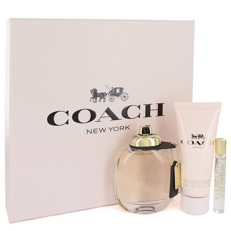 Coach Gift Set By Coach 3 oz Eau De Parfum Spray + .25 oz Mini EDP Spray + 3.3 oz Body Lotion