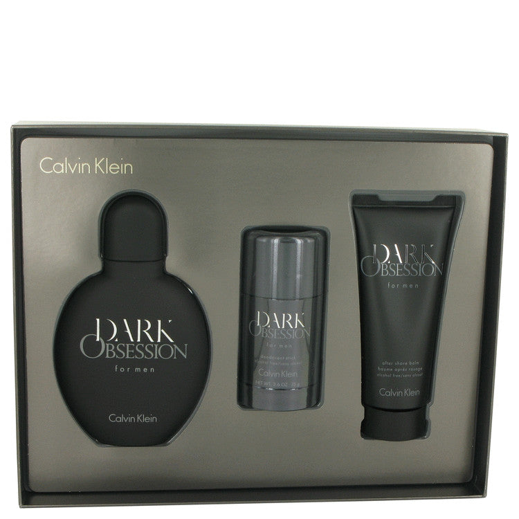 Dark Obsession Gift Set By Calvin Klein 4 oz Eau De Toilette Spray + 2.6 oz Deodorant Stick + 3.4 oz After Shave Balm