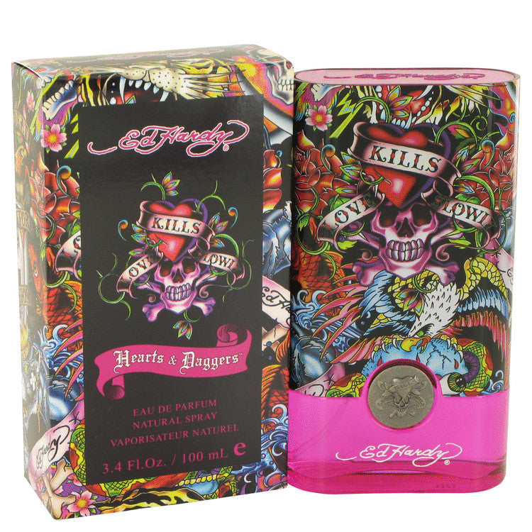 Ed Hardy Hearts & Daggers Eau De Parfum Spray By Christian Audigier 3.4 oz Eau De Parfum Spray