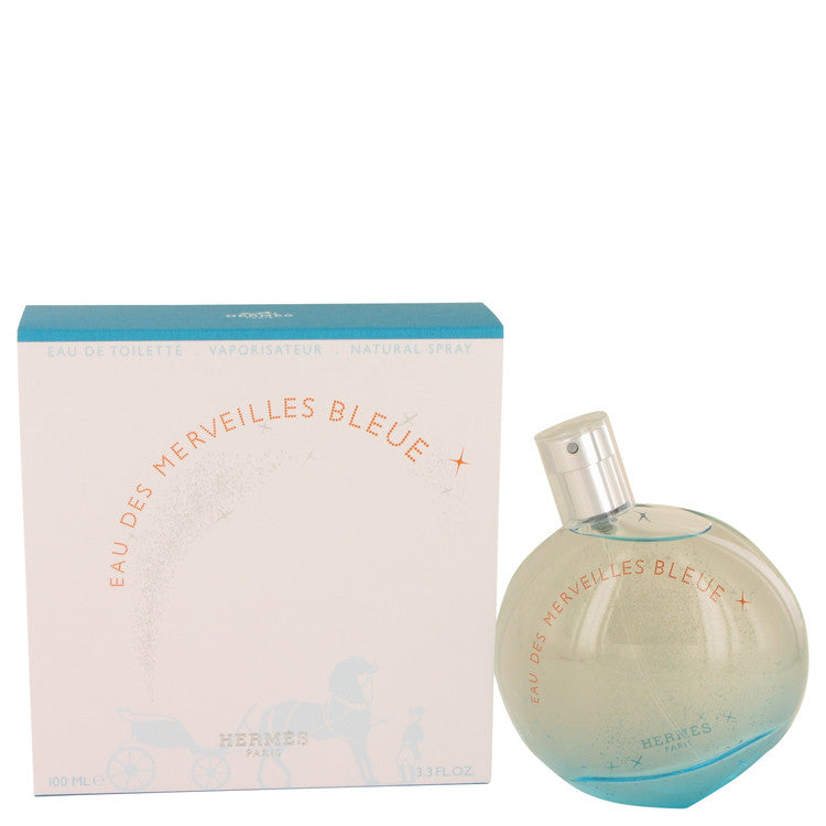 Eau Des Merveilles Bleue Eau De Toilette Spray By Hermes 3.4 oz Eau De Toilette Spray