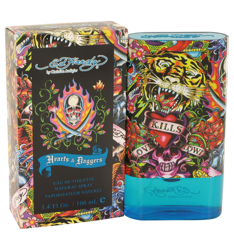 Ed Hardy Hearts & Daggers Eau De Toilette Spray By Christian Audigier 3.4 oz Eau De Toilette Spray