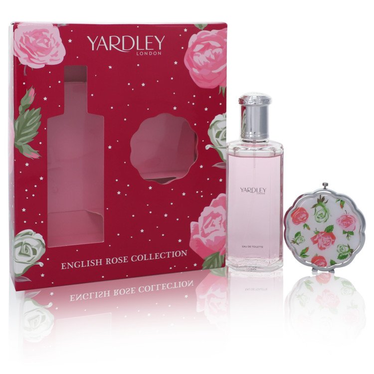 English Rose Yardley Gift Set By Yardley London 4.2 oz Eau De Toilette Spray + Compact Mirror