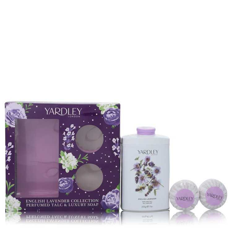 English Lavender Gift Set By Yardley London 7 oz Perfumed Talc + 2