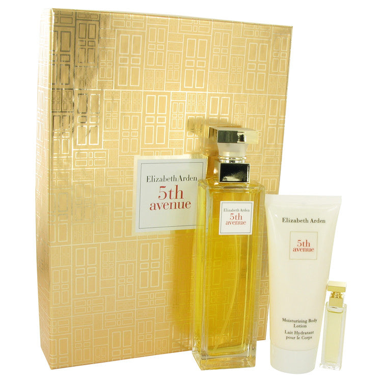 5th Avenue Gift Set By Elizabeth Arden 4.2 oz Eau De Parfum Spray + .12 oz Mini + 3.3 oz Body Lotion
