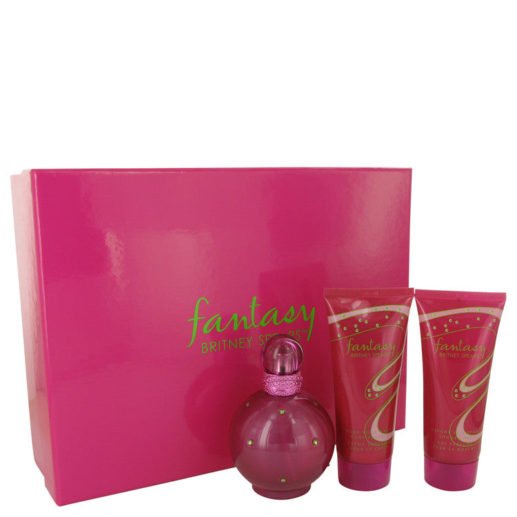 Fantasy Gift Set By Britney Spears 3.3 oz Eau De Parfum Spray + 3.3 oz Body Souffle + 3.3 oz Shower Gel