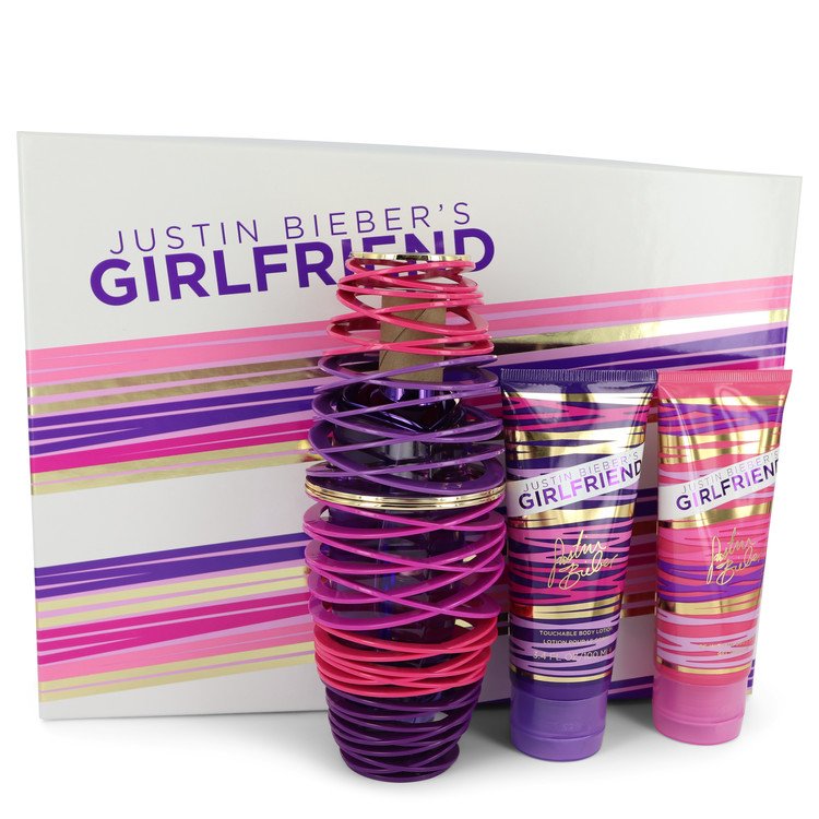 Girlfriend Gift Set By Justin Bieber 3.4 oz Eau De Parfum Spray + 3.4 oz Body Lotion + 3.4 oz Shower Gel