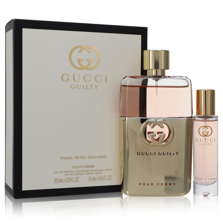 Gucci Guilty Gift Set By Gucci 3 oz Eau De Parfum Spray + 0.5 oz Travel Eau De Parfum Spray