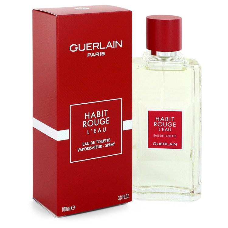 Habit Rouge L'eau Eau De Toilette Spray By Guerlain 3.3 oz Eau De Toilette Spray