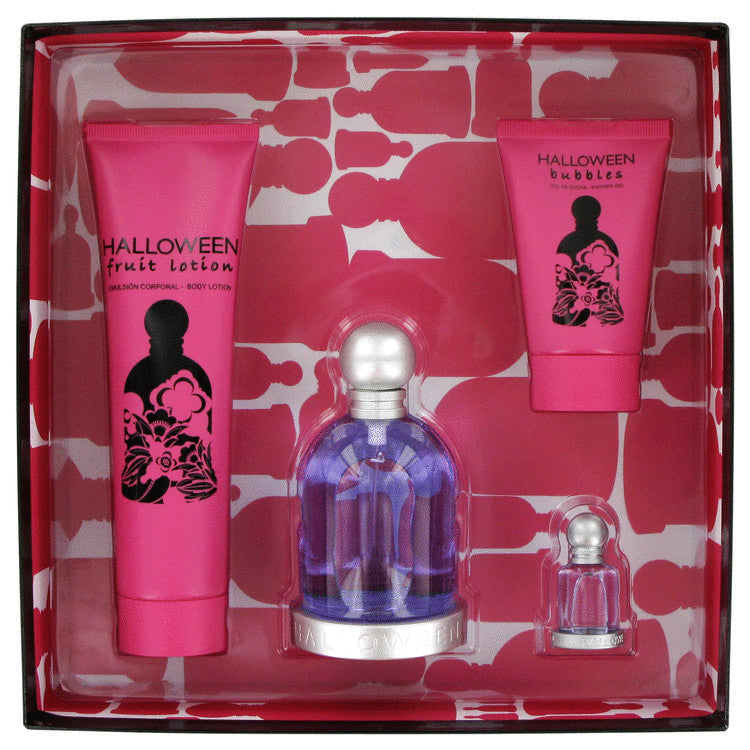 Halloween Gift Set By Jesus Del Pozo 3.4 oz Eau De Toilette Spray + 5 oz Body Lotion + 1.7 oz Shower Gel + .15 oz Mini EDT