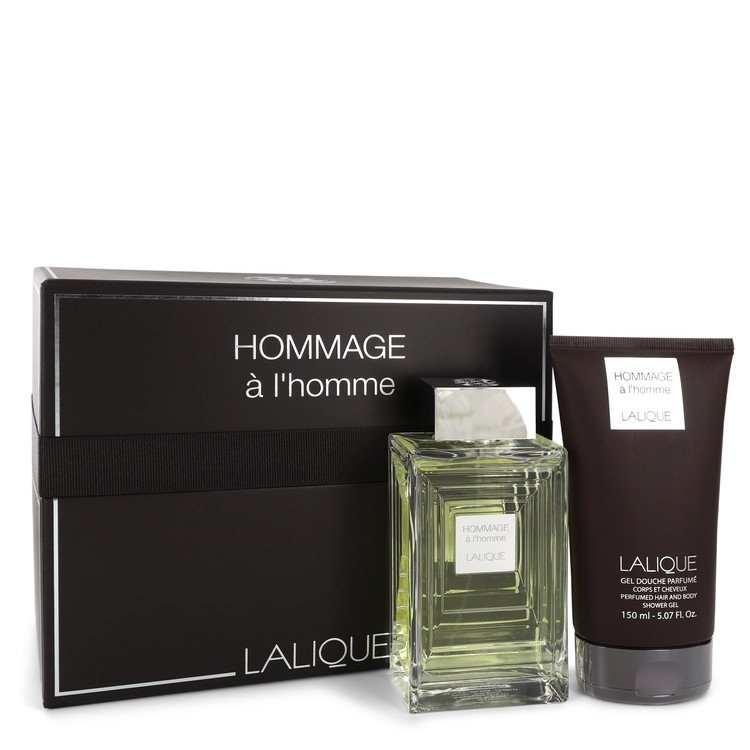 Lalique Hommage A L'homme Gift Set By Lalique 3.3 oz Eau De Toilette Spray + 5.7 oz Shower Gel