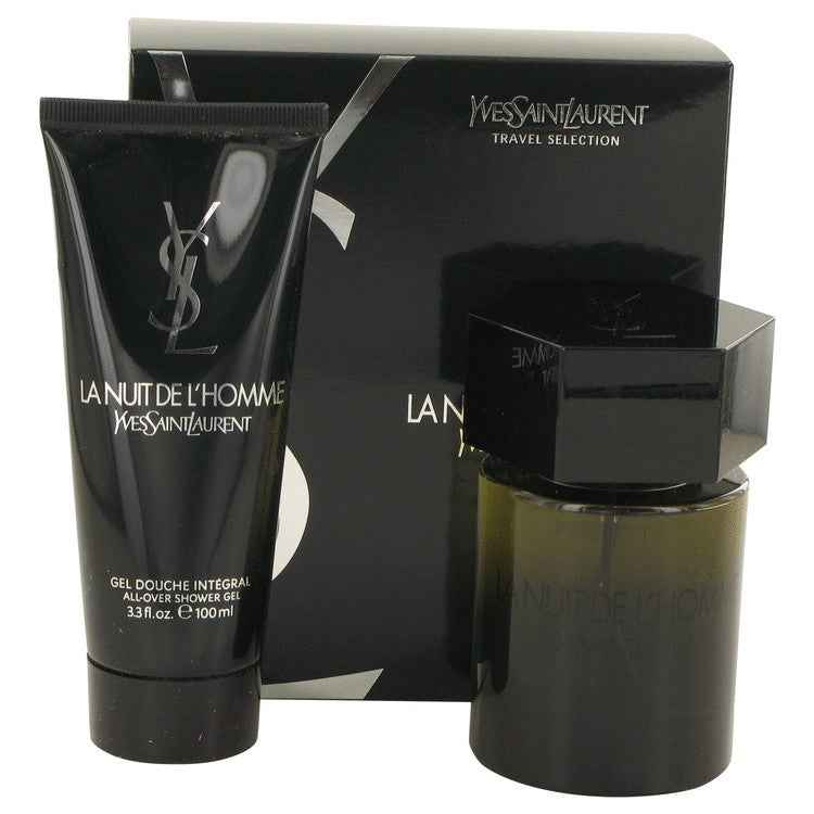 La Nuit De L'homme Gift Set By Yves Saint Laurent 3.3 oz Eau De Toilette Spray +3.3 oz All Over Shower Gel