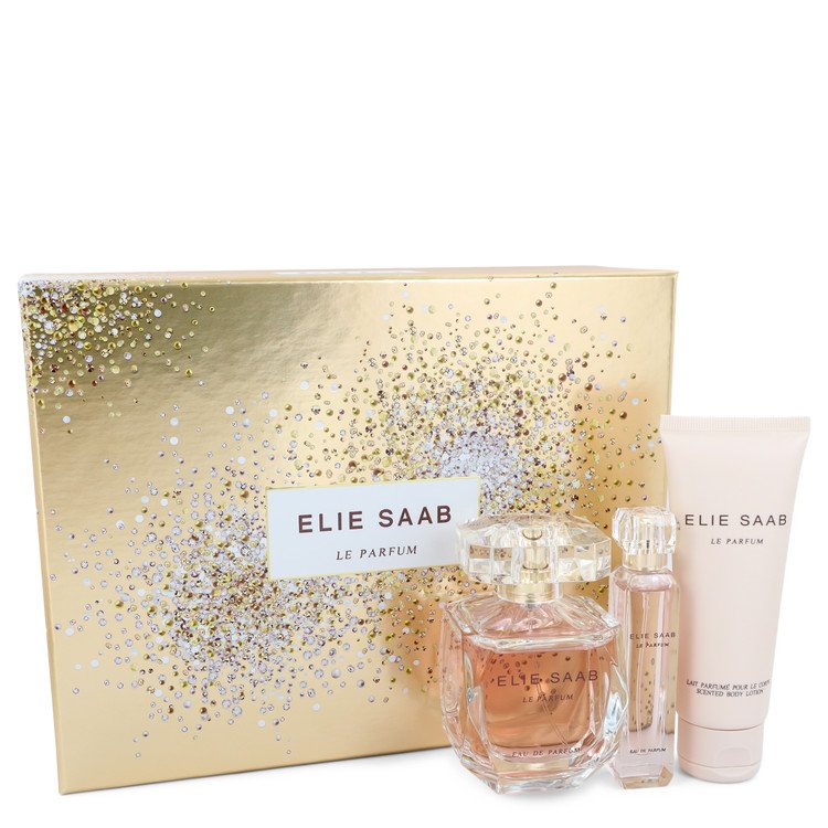 Le Parfum Elie Saab Gift Set By Elie Saab 3 oz Eau De Parfum Spray + .33 oz Travel EDP Spray + 2.5 oz Body Lotion
