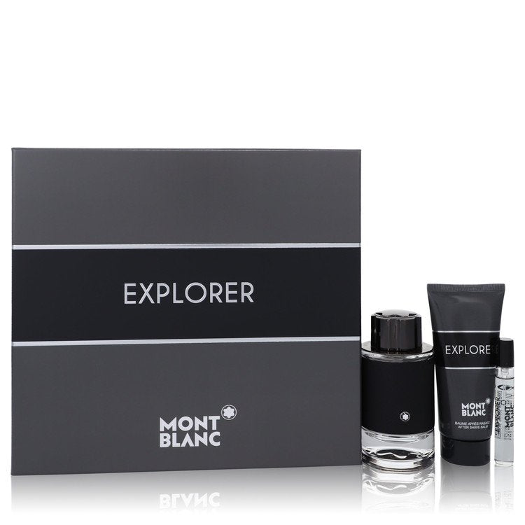 Montblanc Explorer Gift Set By Mont Blanc 3.3 oz Eau De Parfum Spray + 0.25 oz Mini EDP Spray + 3.3 oz Aftershave Balm
