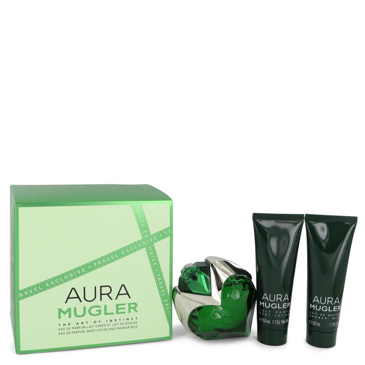 Mugler Aura Gift Set By Thierry Mugler 1.7 oz Eau De Parfum Spray + 1.7 oz Body Lotion + 1.7 oz Shower Milk