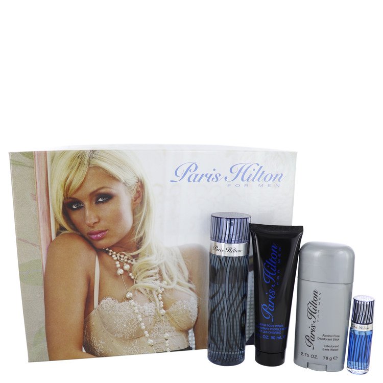 Paris Hilton Gift Set By Paris Hilton 3.4 oz  Eau De Toilette Spray + 3 oz Body Wash + 2.75 oz Deodorant Stick + .25 Mini EDT Spray