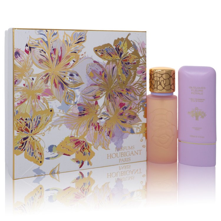 Quelques Fleurs Royale Gift Set By Houbigant 3.3 oz Eau De Parfum Spray + 5.1 oz Body Lotion
