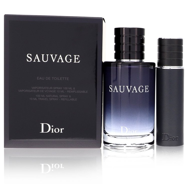 Sauvage Gift Set By Christian Dior 3.4 oz Eau De Toilette Spray + .33 oz EDT Spray Refillable