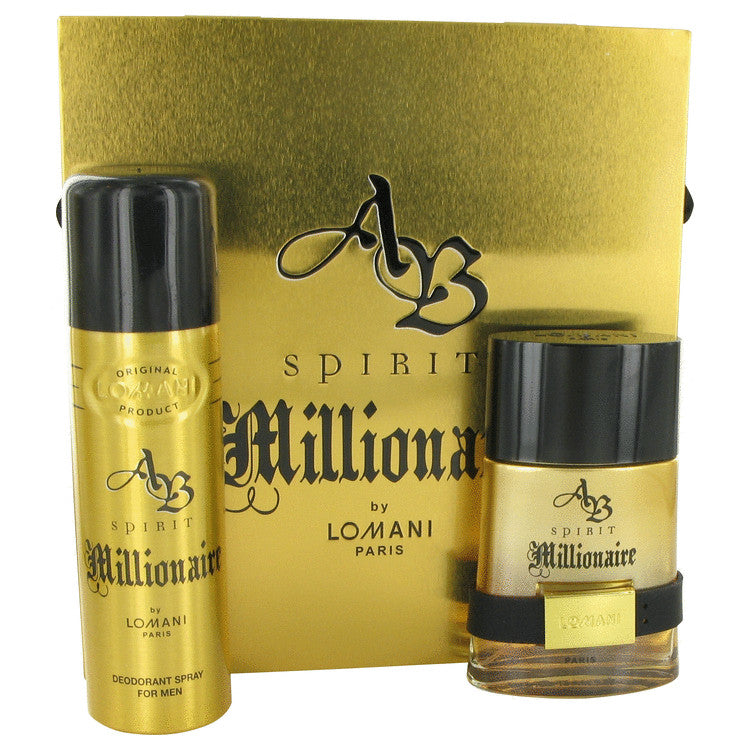 Spirit Millionaire Gift Set By Lomani 3.3 oz Eau De Toilette Spray + 6.6 oz Deodorant Spray