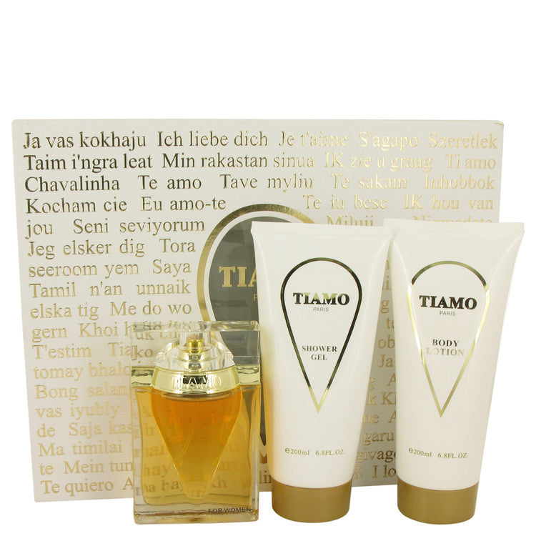 Tiamo Gift Set By Parfum Blaze 3.4 oz Eau De Parfum Spray + 6.8 oz Body Lotion + 6.8 oz Shower Gel