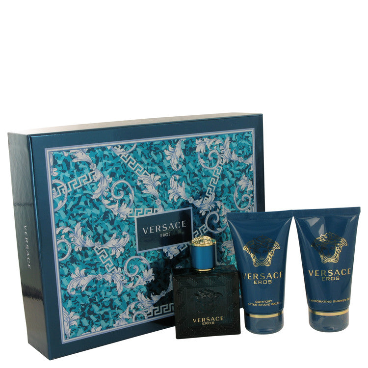 Versace Eros Gift Set By Versace 1.7 oz Eau De Toilette Spray + 1.7 Shower Gel + 1.7 oz After Shave Balm