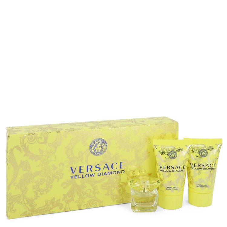 Versace Yellow Diamond Gift Set By Versace 0.17 oz Mini EDP + 0.8 oz Body Lotion + 0.8 oz Shower Gel