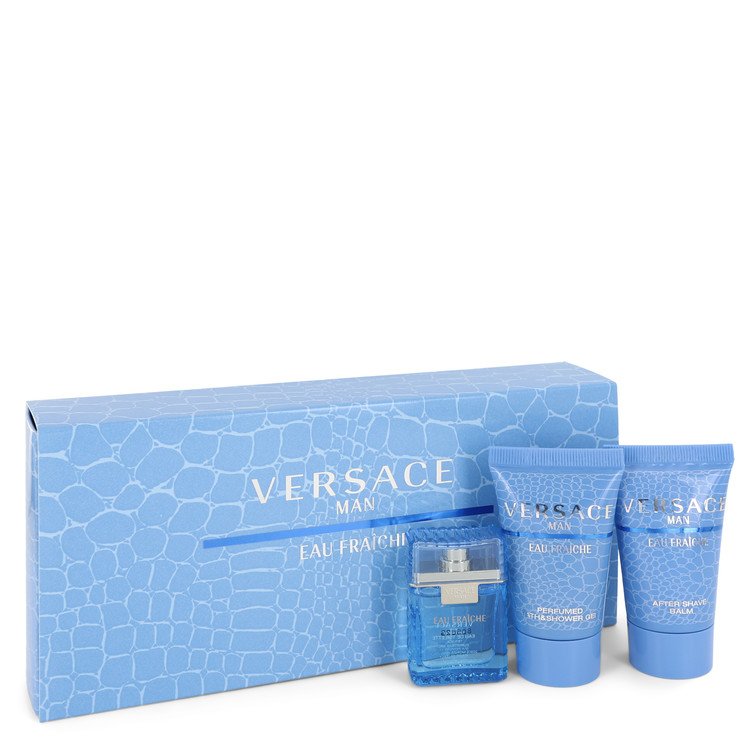 Versace Man Gift Set By Versace .17 oz Mini EDT (Eau De Fraiche) + 0.8 Shower Gel + 0.8 oz After Shave Balm