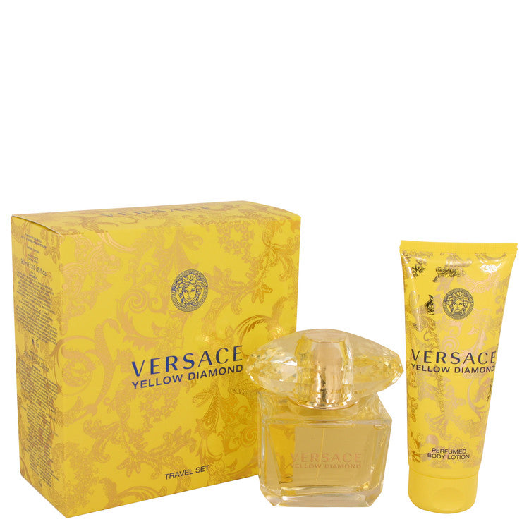 Versace Yellow Diamond Gift Set By Versace 3 oz Eau De Toilette Spray + 3.4 oz Body lotion