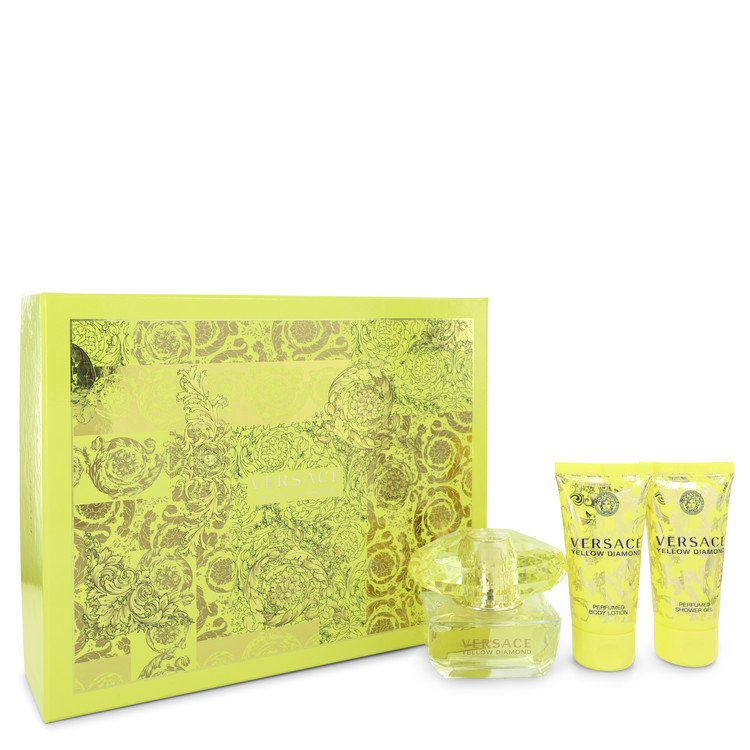 Versace Yellow Diamond Gift Set By Versace 1.7 oz Eau De Toilette Spray + 1.7 oz Body Lotion + 1.7 oz Shower Gel